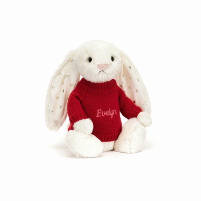 Jellycat Bashful Twinkle Bunny with Red Jumper Australia | 319508SYD